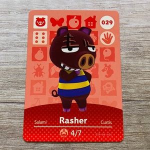 Genuine Animal Crossing Amiibo Card Rasher
